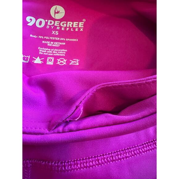 NWT 90 Degree By Reflex Fuchsia Ankle Length Leggings Sz. XS - Picture 5 of 7